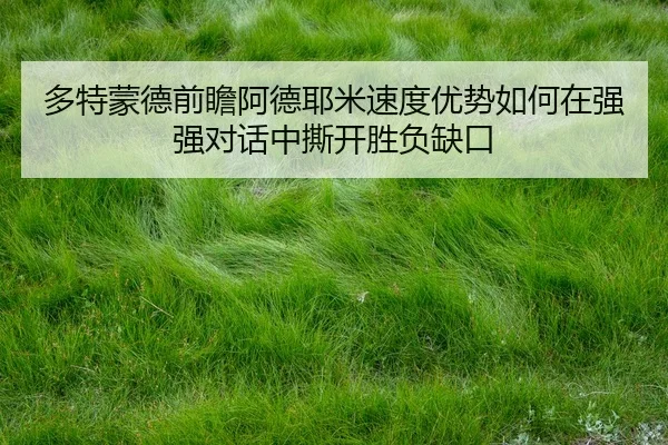 多特蒙德前瞻阿德耶米速度优势如何在强强对话中撕开胜负缺口